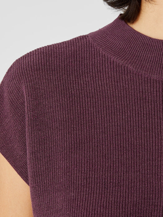 Organic Linen Cotton Mock Neck Top