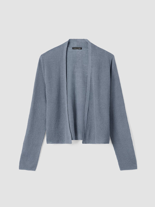 Organic Linen Cotton Airy Tuck Cropped Cardigan