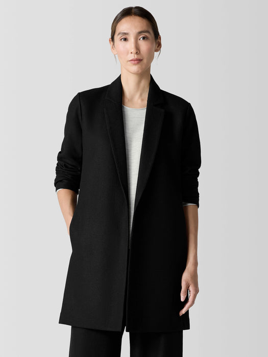 Felted Wool Jersey Long Blazer in Regenerative Wool