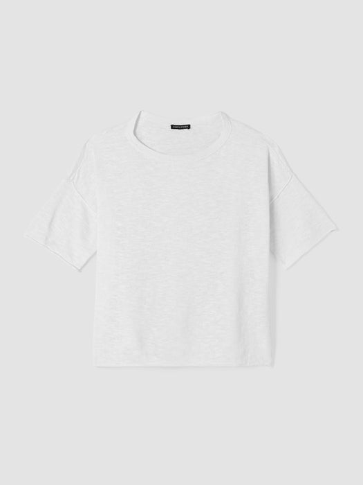 Organic Linen Cotton Slub Bateau Neck Top