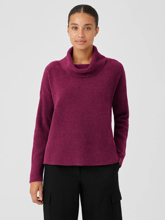 Organic Cotton Chenille Turtleneck Top