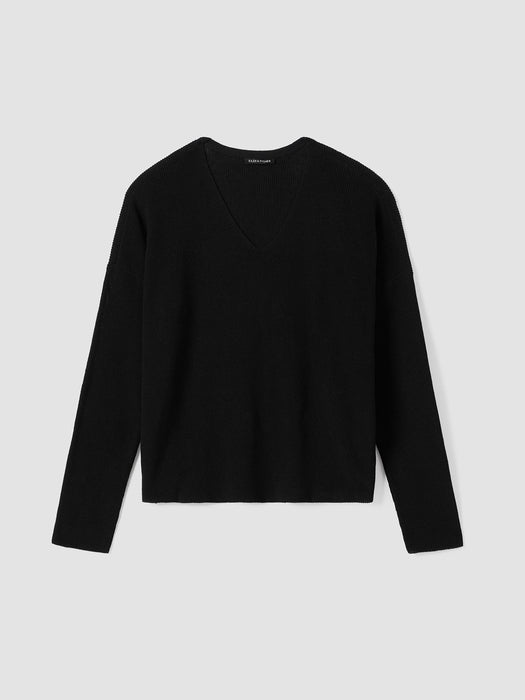 Peruvian Organic Cotton Crepe V-Neck Top