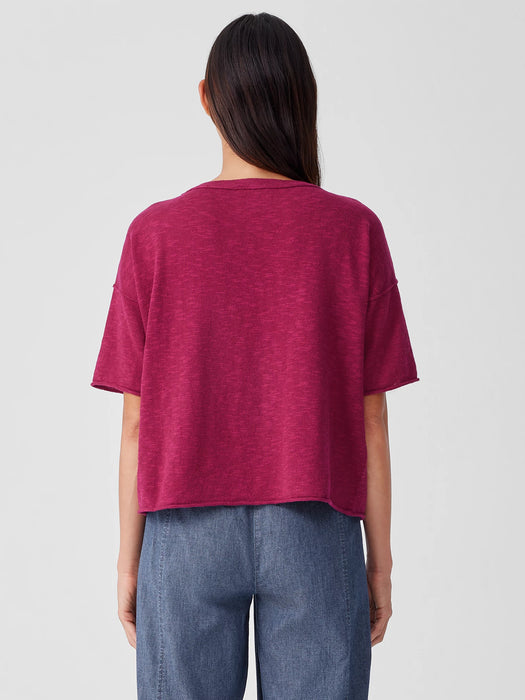 Organic Linen Cotton Slub Bateau Neck Top