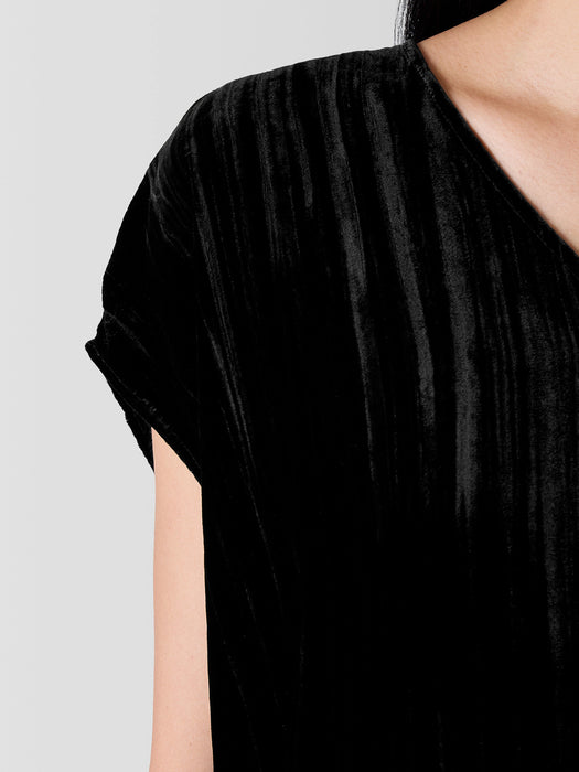 Crushed Velvet V-Neck Square Top