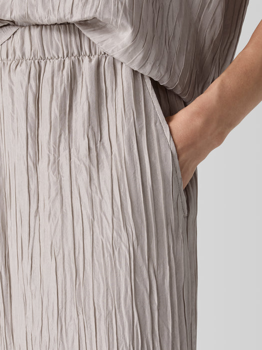 Textured Silk Jacquard Wide-Leg Pant