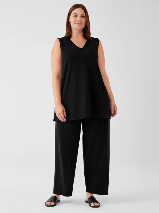 Stretch Jersey Knit V-Neck Tank