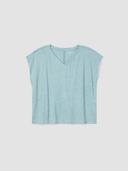 Organic Linen Jersey V-Neck Tee