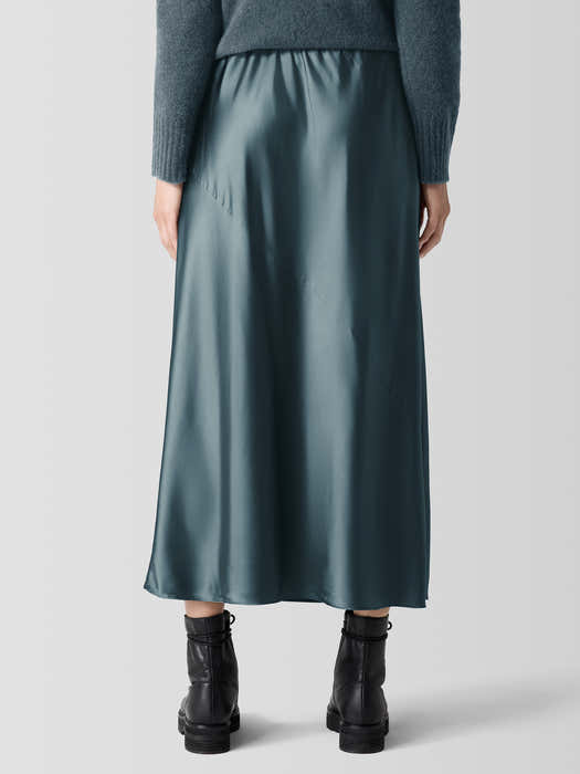 Stretch Silk Charmeuse Bias Skirt