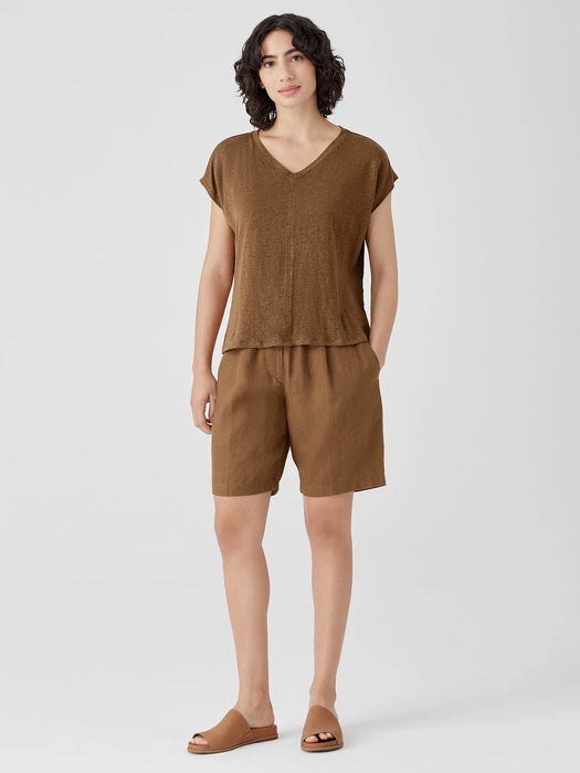 Organic Linen Jersey V-Neck Tee