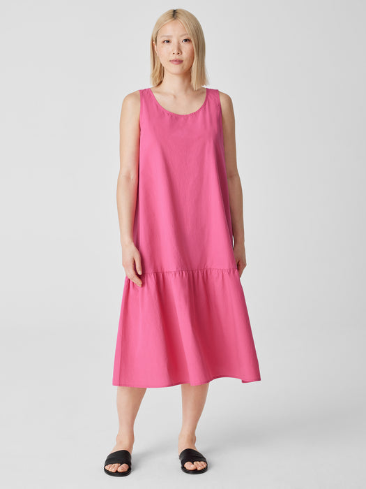 Washed Organic Cotton Poplin Tiered Dress
