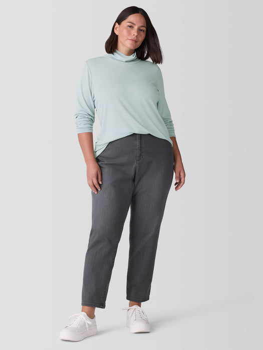 Sheer Knit Turtleneck Top