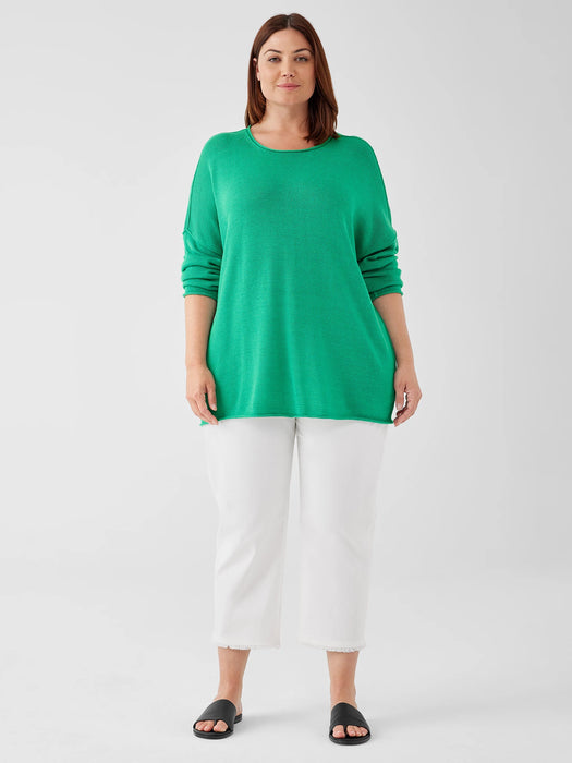 Peruvian Cotton Blend Crew Neck Top
