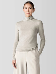 Sheer Knit Turtleneck Top