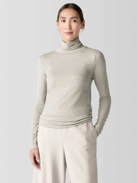 Sheer Knit Turtleneck Top