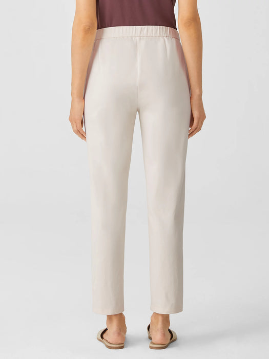 Cotton Blend Ponte High-Waisted Slim Pant