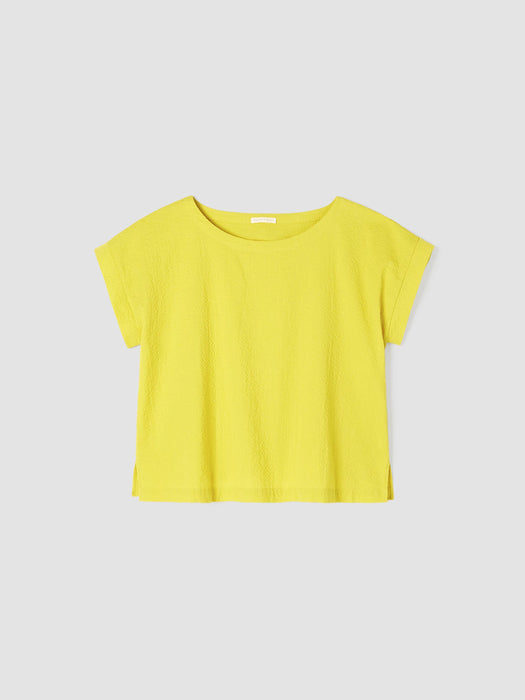 Organic Cotton Ripple Ballet Neck Top