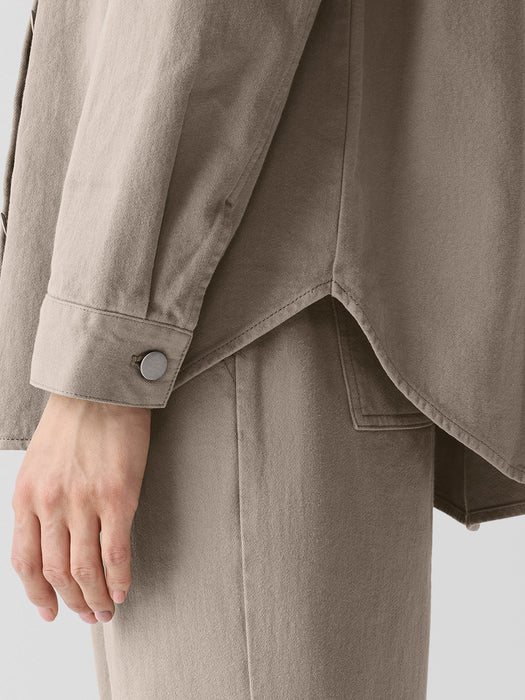Garment-Dyed Utility&nbsp;Organic&nbsp;Cotton Shirt Jacket