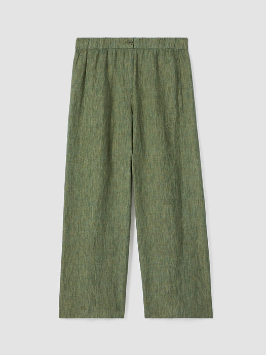 Washed Organic Linen D&eacute;lav&eacute; Wide Trouser Pant