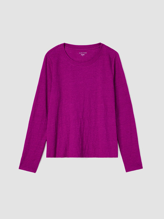 Organic Linen Jersey Crew Neck Top