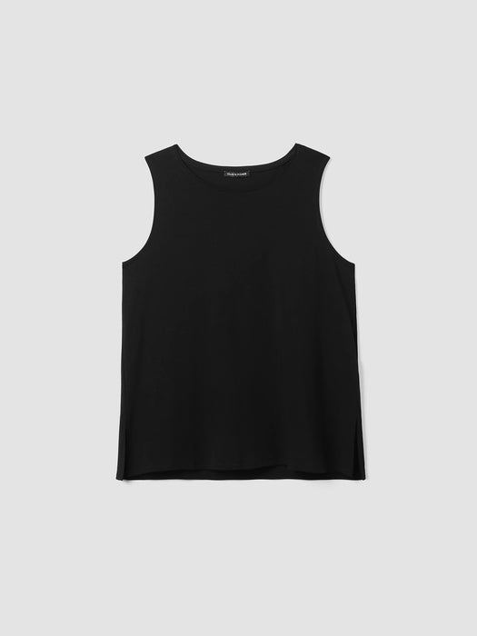 Stretch Jersey Knit Jewel Neck Tank