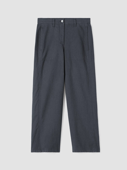 Cotton Hemp Stretch Wide-Leg Pant