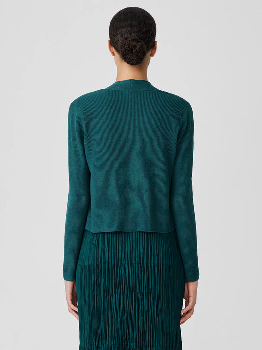 Organic Linen Cotton Airy Tuck Cropped Cardigan