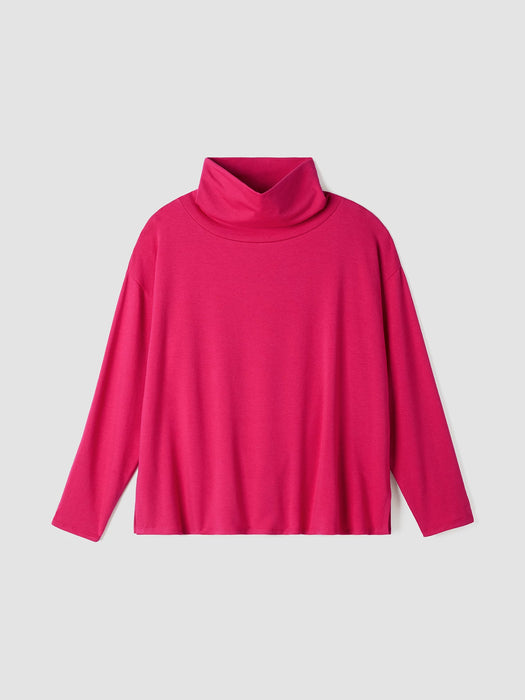 Cozy Brushed Terry Hug Funnel Neck Top