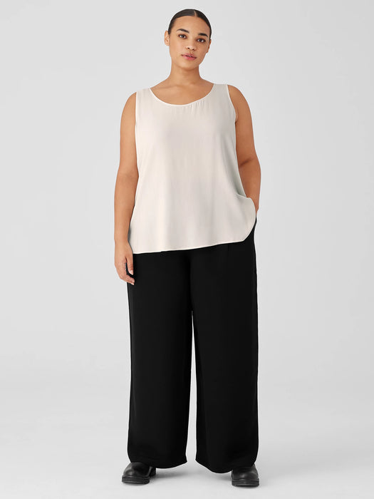 Silk Double Crepe Wide-Leg Pant