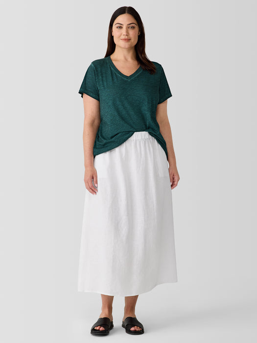 Organic Cotton Hazy Slub V-Neck Tee