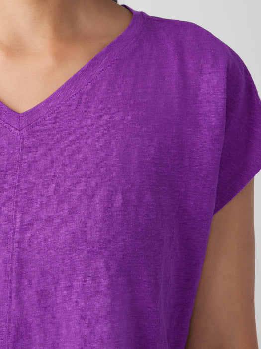 Organic Linen Jersey V-Neck Tee