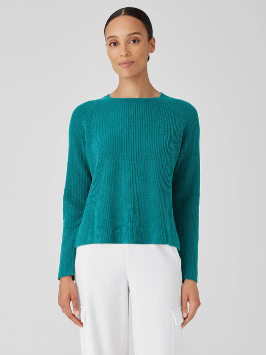 Organic Cotton Chenille Crew Neck Top