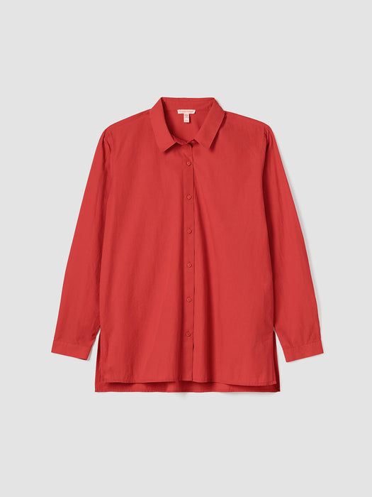 Washed Organic Cotton Poplin Classic Collar Shirt