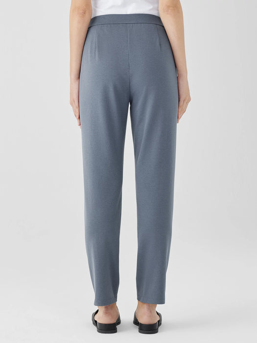 Cotton Blend Ponte High-Waisted Slim Pant