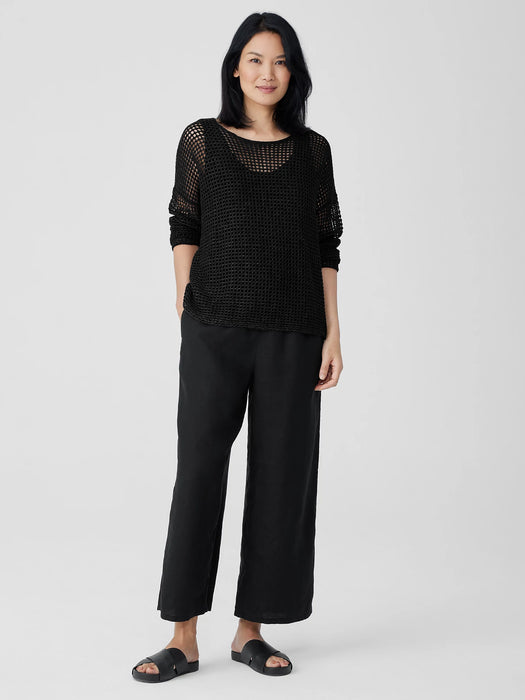 Organic Linen D&eacute;lav&eacute; Round Neck Top