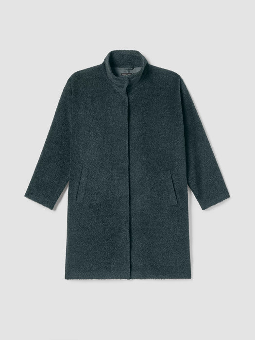 Sheared Suri Alpaca Stand Collar Coat