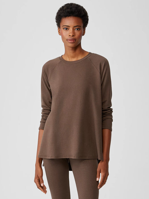 Cozy Brushed Terry Hug Raglan-Sleeve Top