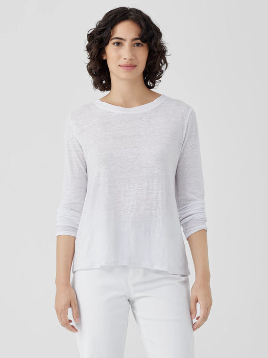 Organic Linen Jersey Crew Neck Top