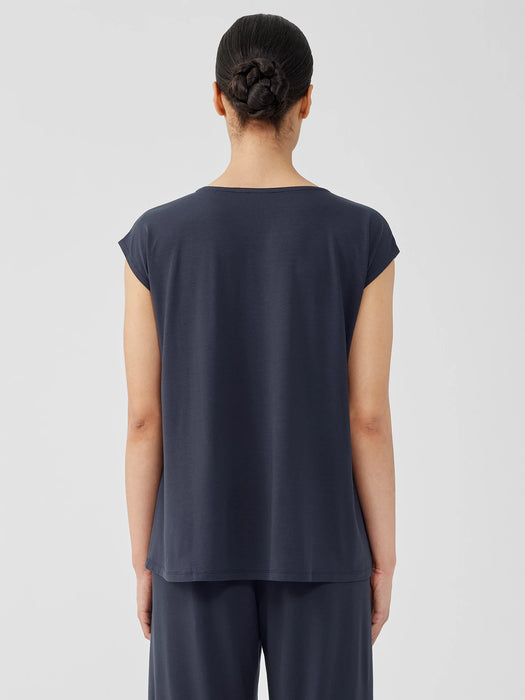 Fine Jersey Jewel Neck Top