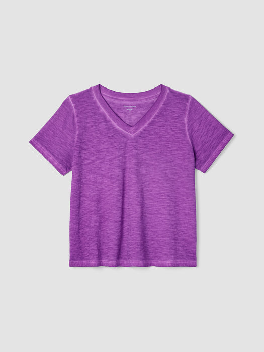 Organic Cotton Hazy Slub V-Neck Tee