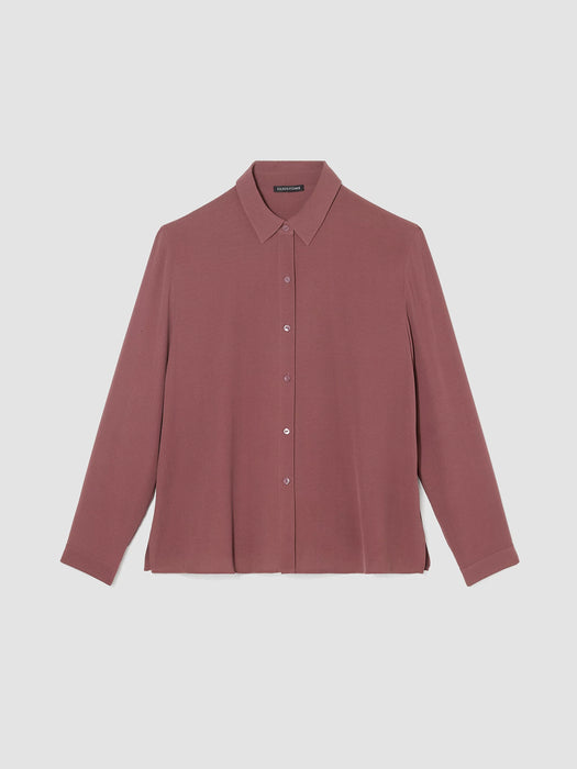 Silk Georgette Crepe Classic Collar Shirt