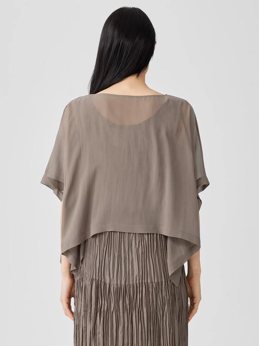 Sheer Silk Georgette Poncho
