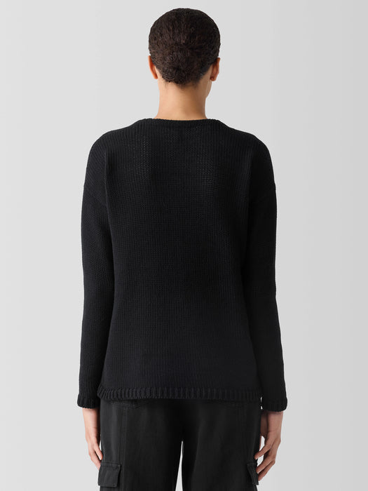 Peruvian Organic Cotton Cord Jersey V-Neck Top