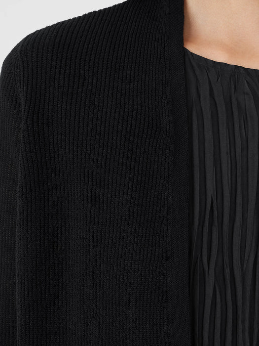 Organic Linen Cotton Airy Tuck Cropped Cardigan