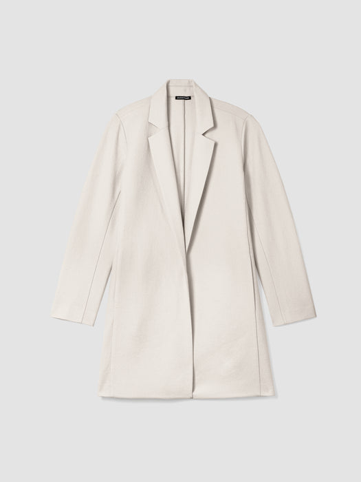 Felted Wool Jersey Long Blazer in Regenerative Wool