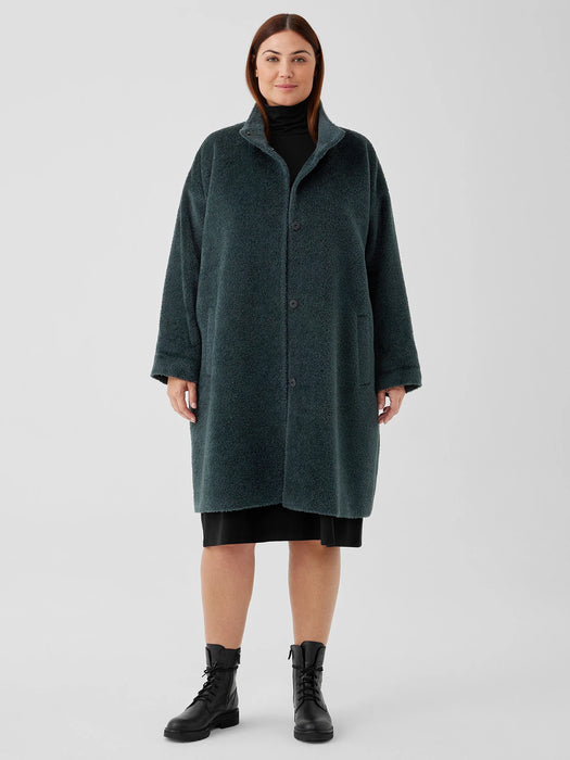 Sheared Suri Alpaca Stand Collar Coat