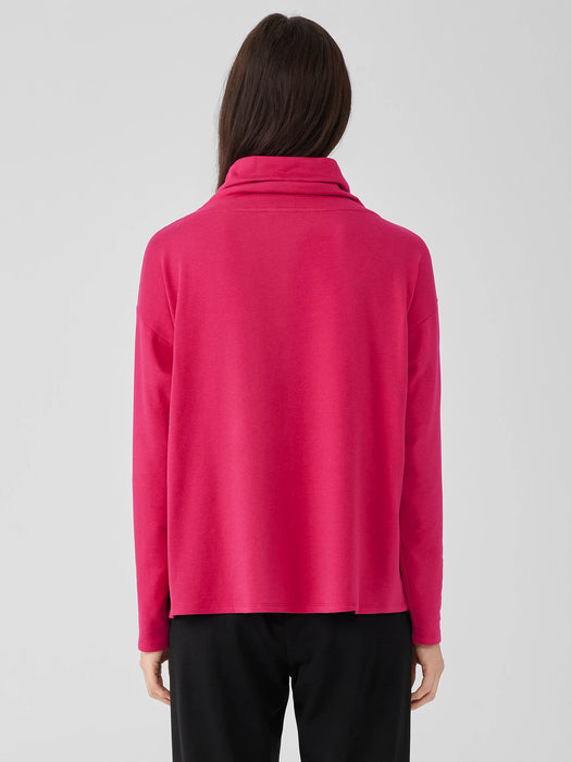 Cozy Brushed Terry Hug Funnel Neck Top