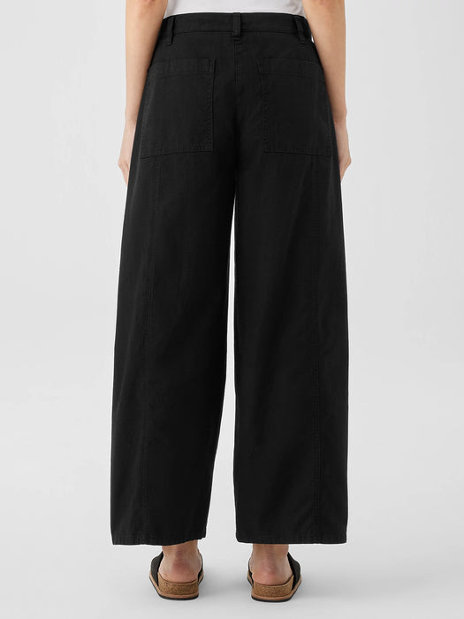 Cotton Hemp Stretch Wide-Leg Pant