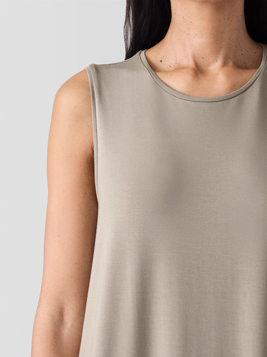Stretch Jersey Knit Round Neck Dress