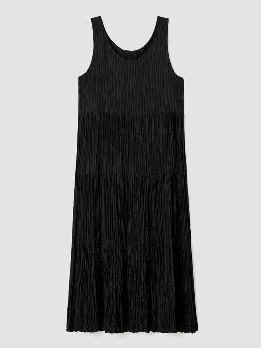 Crushed Silk Tiered Dress