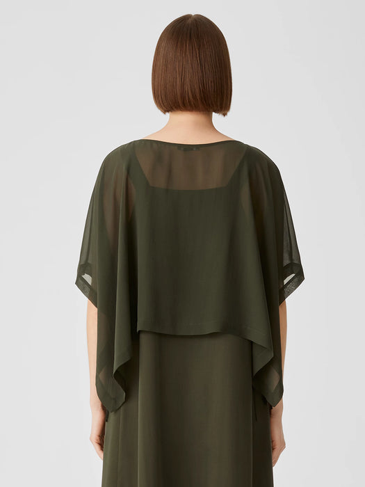 Sheer Silk Georgette Poncho